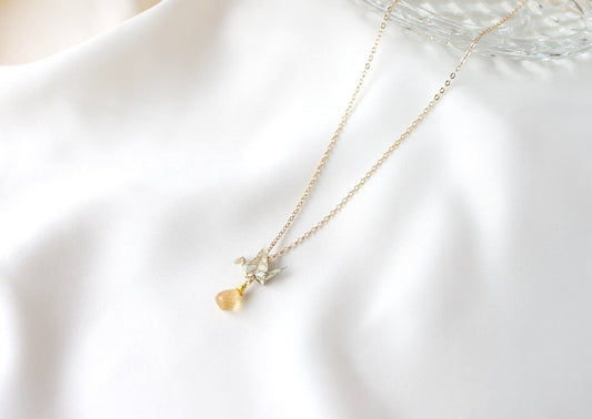 Crane Necklace - GOLD- 14K Gold Filled