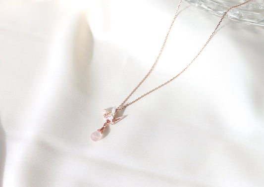 Crane Necklace - ROSE- Rose Gold
